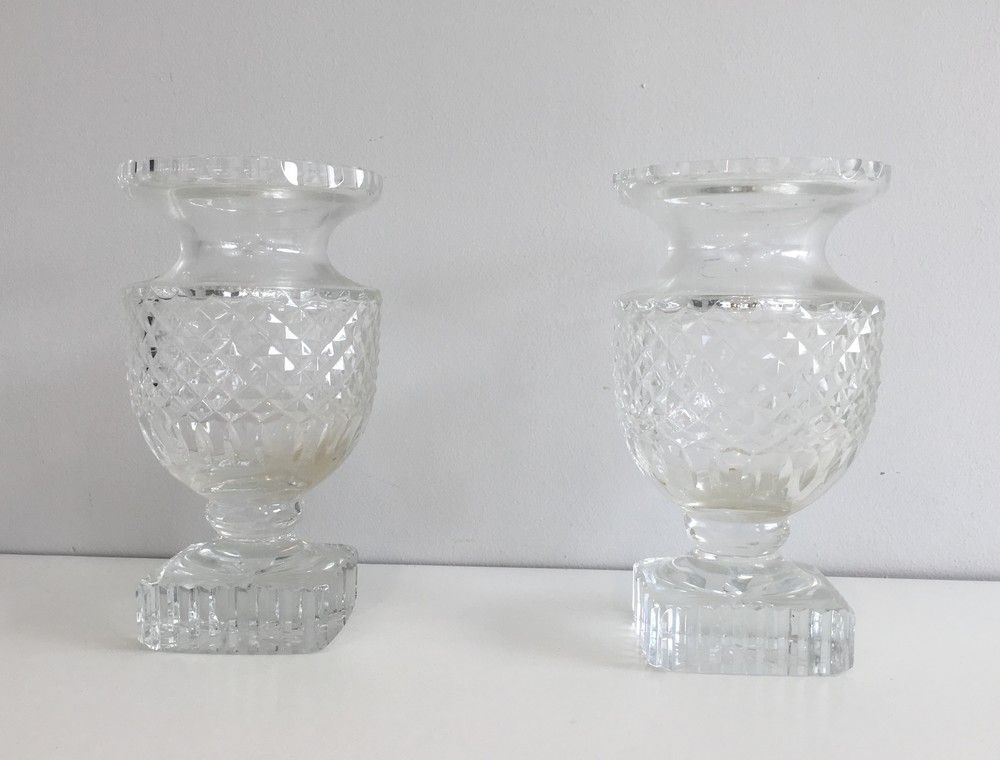 Paire de Vases en Cristal de Style Médicis