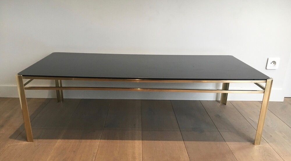 Table Basse en Bronze et Laiton de Jacques Quinet