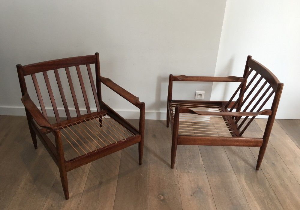 Paire de Fauteuils en Bois 