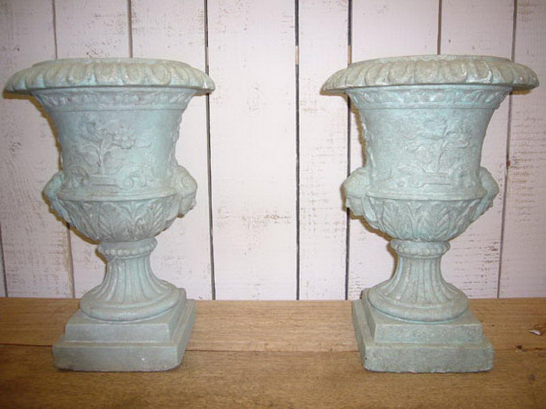 Pair of Decorative Medicis Style Plaster Urns