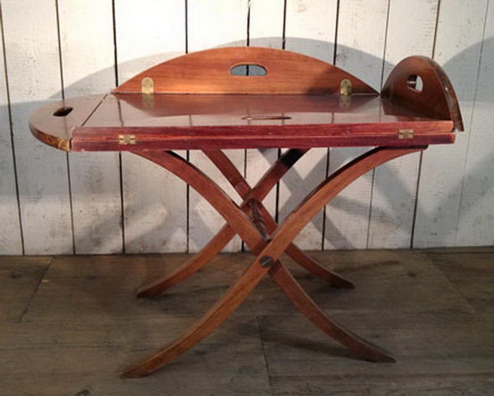 Table pliante bateau en acajou