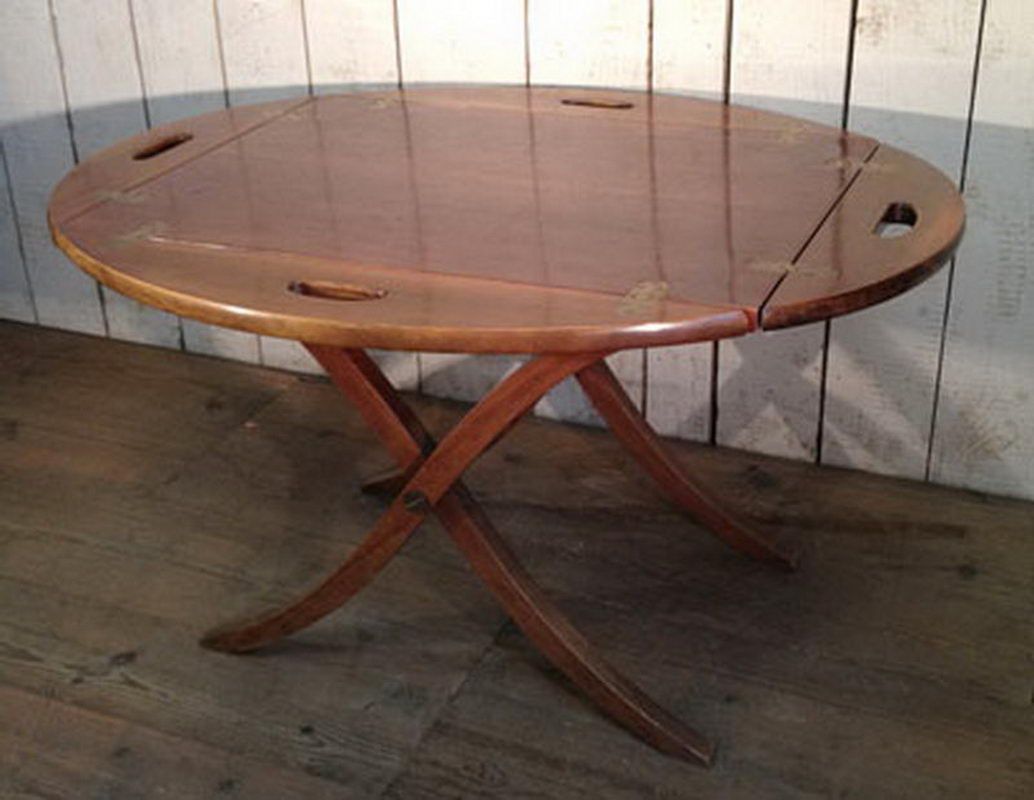 Table pliante bateau en acajou