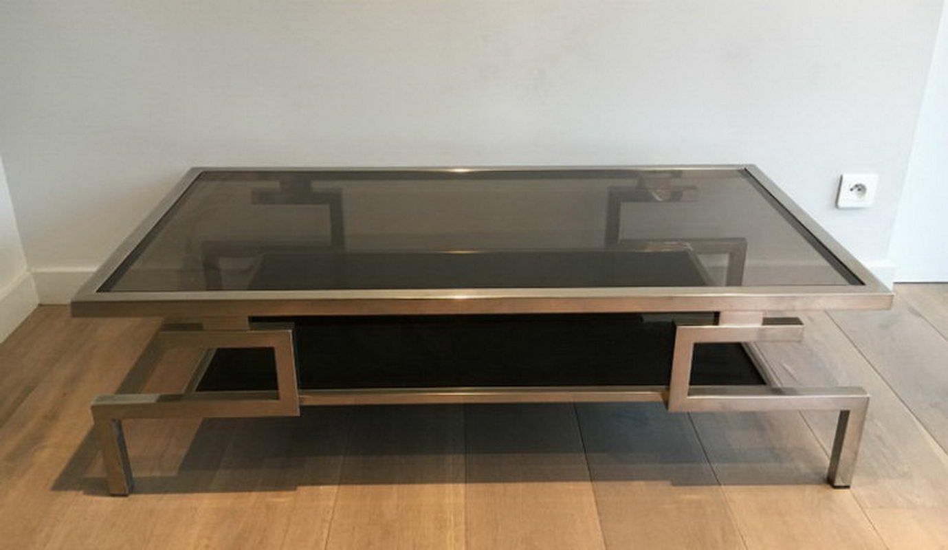 Très Belle Table Basse Moderniste Chromée