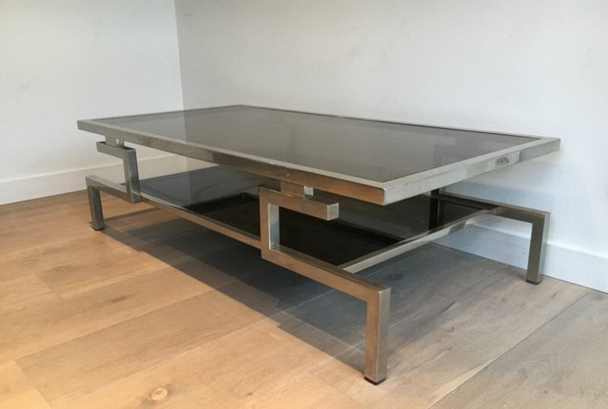 Très Belle Table Basse Moderniste Chromée